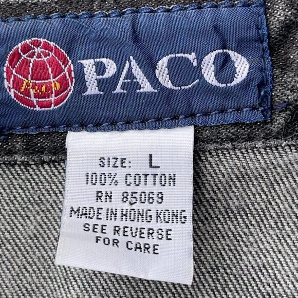 1990s Paco Rabanne LARGE Distressed Gray Denim Baggy Big Pocket Shirt Jacket - Picture 5 of 8